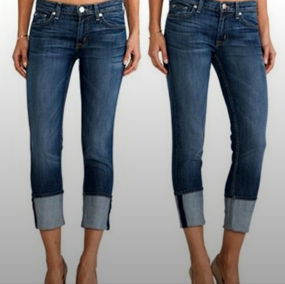 HUDSON Women's Muse Crop Skinny With 5-Inch Cuff Jeans Size 27